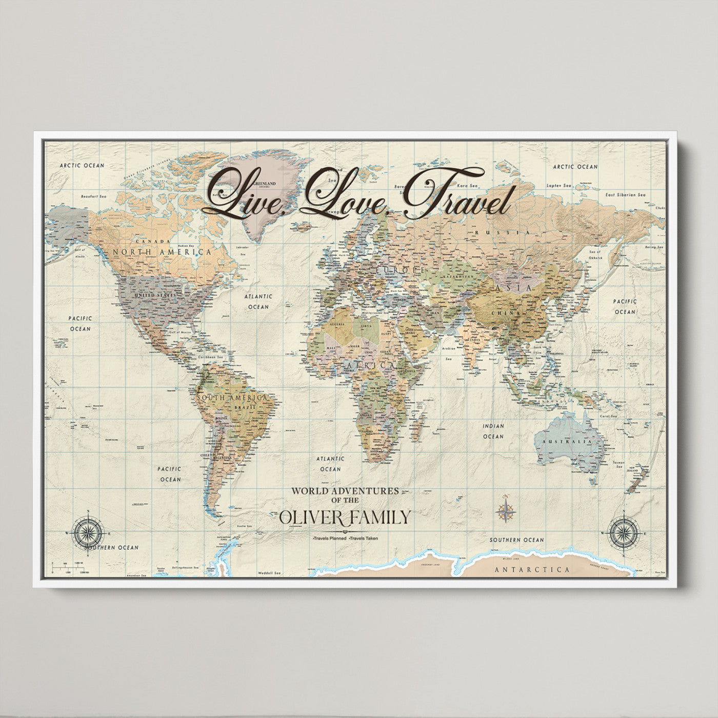 49563244-MGV-CV-36X24-Custom Push Pin World Map Wall Canvas Print – Personalized Travel Tracker with Pins – Framed Large Multi-Size Canvas for Home Office Decor