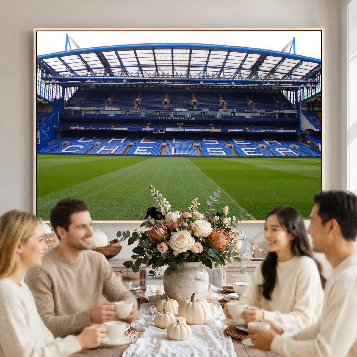 38616413CHELSA-MGV-CV-36X24 - Stamford Bridge Chelsea Football Stadium Canvas Wall Art