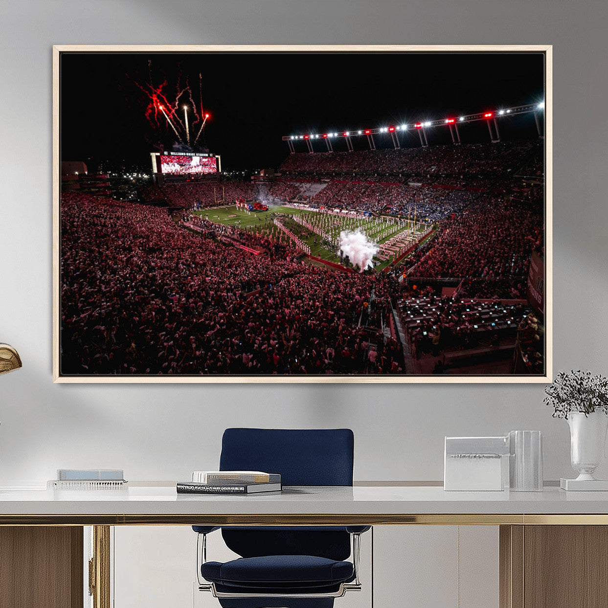 60690191-MGV-FC-36X24 - William Brice Stadium Wall Art Print – Baseball Game Room Artwork Print for Basement Dorm, Home, Office
