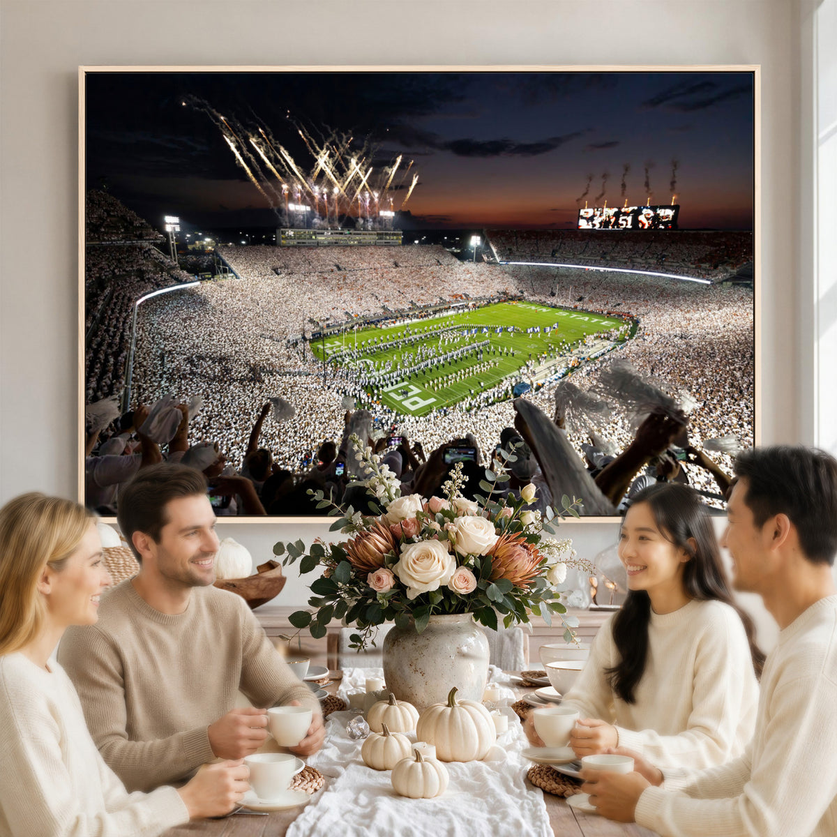 26666-MGV-CV-36X24 - Penn State Stadium Wall Art Canvas Print, White Out
