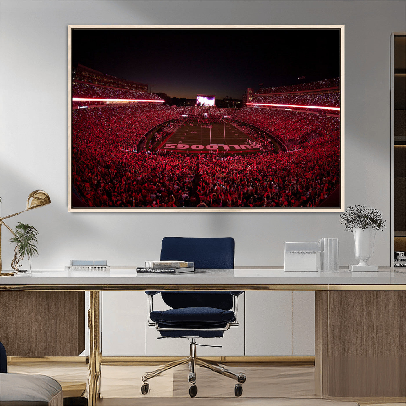 Dooley Stadium Wall Art Print, Sports Arena Canvas Wall Art, Dooley Field at Sanford Stadium Canvas Print, Modern Athletic Field Art Printing