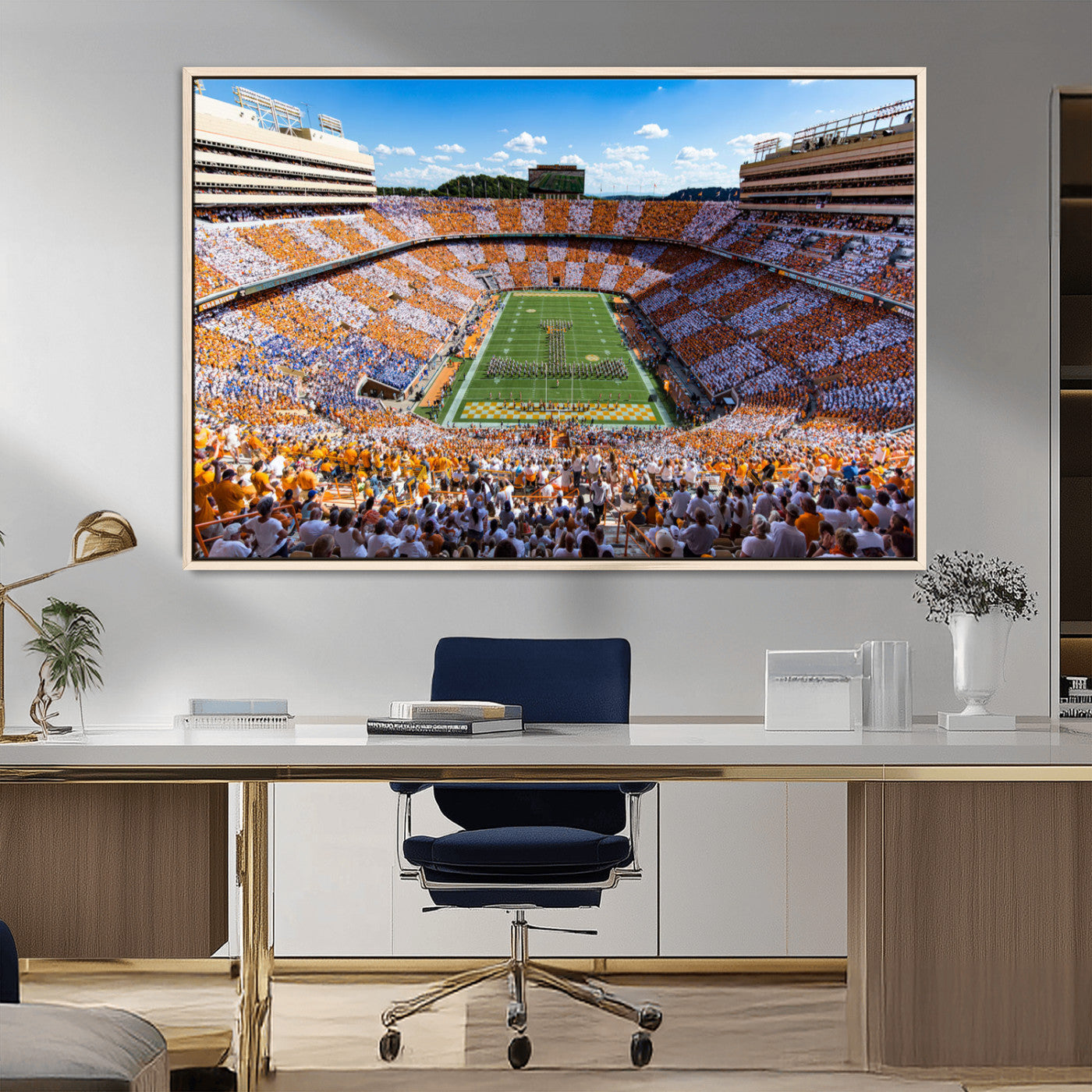 64238859-MGV-CV-36X24-Tennessee Neyland Stadium Wall Art Print, Sports Arena Canvas Wall Art, Panoramic Stadium Canvas Print, Modern Athletic Field Art Printing