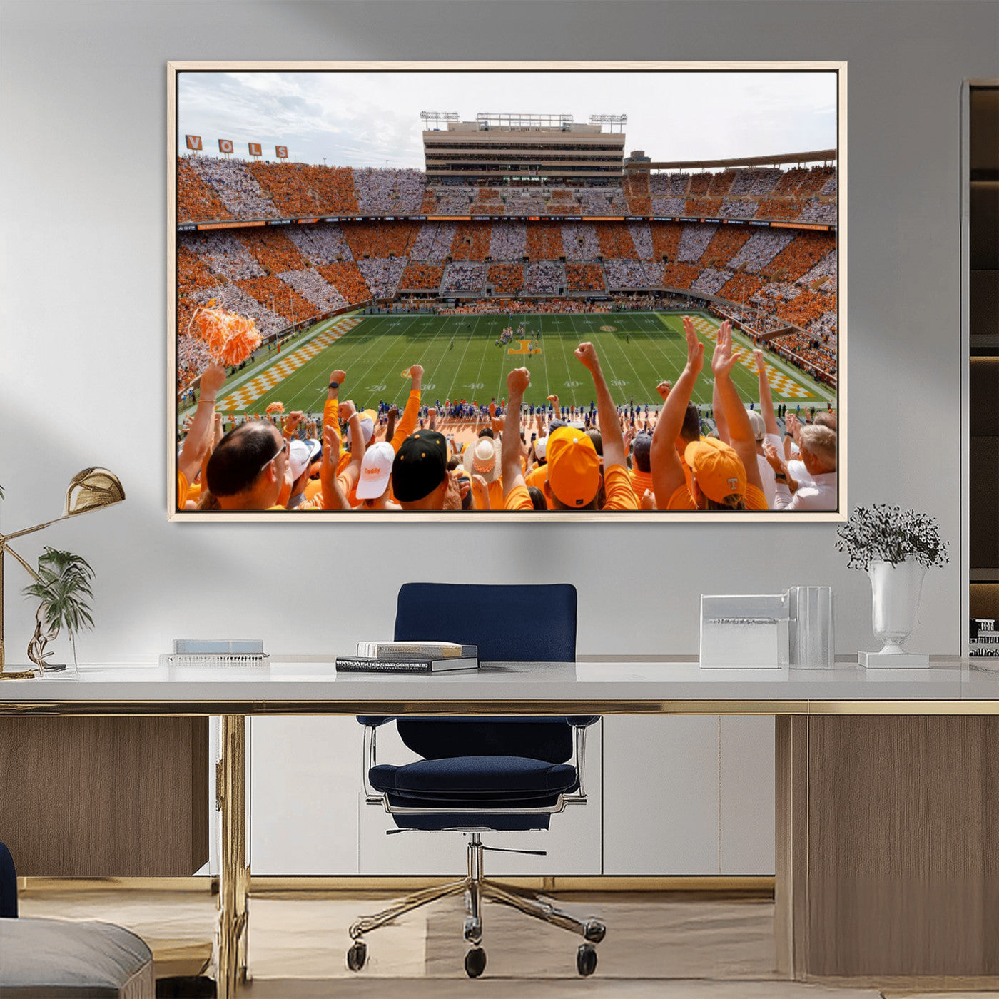 76011417-MGV-CV-36X24-Tennessee Neyland Stadium Wall Art Print, Sports Arena Canvas Wall Art, Panoramic Stadium Canvas Print, Modern Athletic Field Art Printing