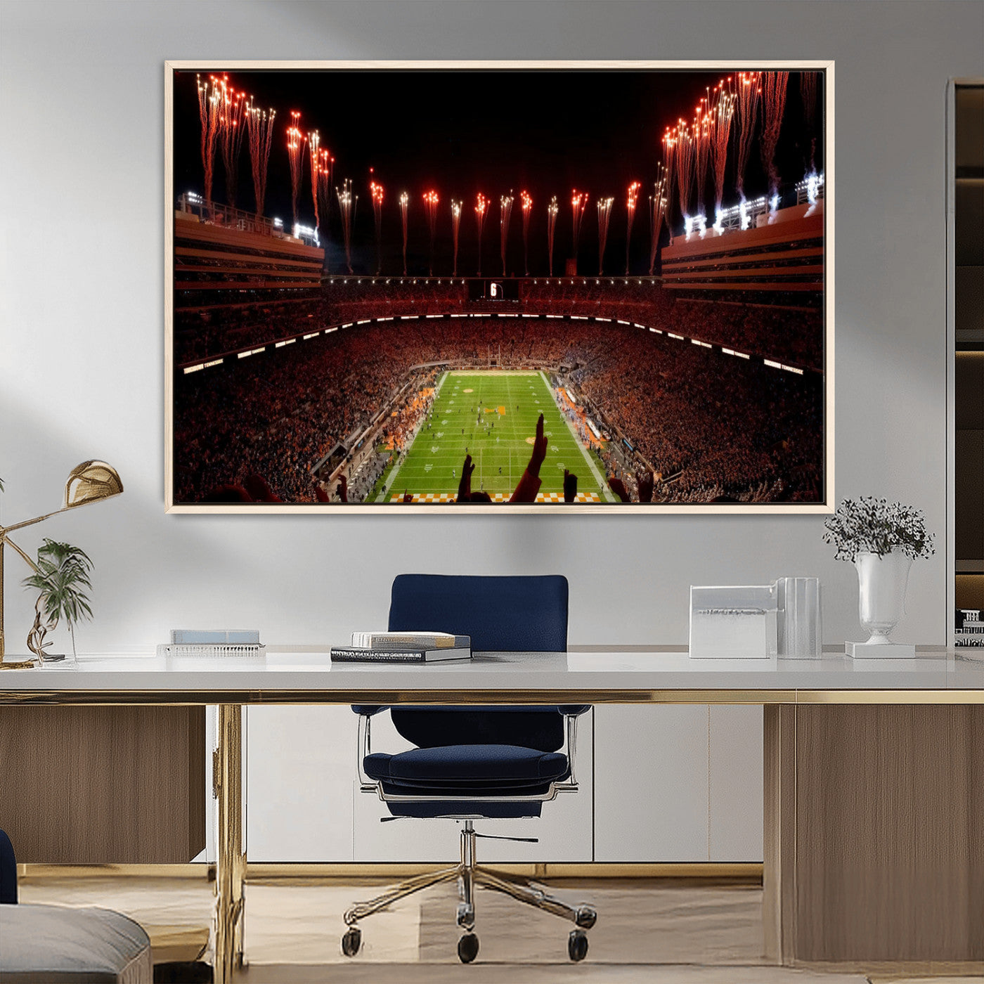 73358115-MGV-CV-36X24-Tennessee Neyland Stadium Wall Art Print, Sports Arena Canvas Wall Art, Panoramic Stadium Canvas Print, Modern Athletic Field Art Printing