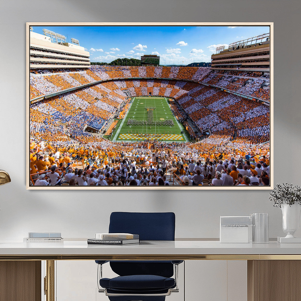 77097951-MGV-FC-36X24 - Tennessee Neyland Stadium Wall Art, Sports Arena Canvas Print, Panoramic Stadium Canvas Artwork for Home, Office