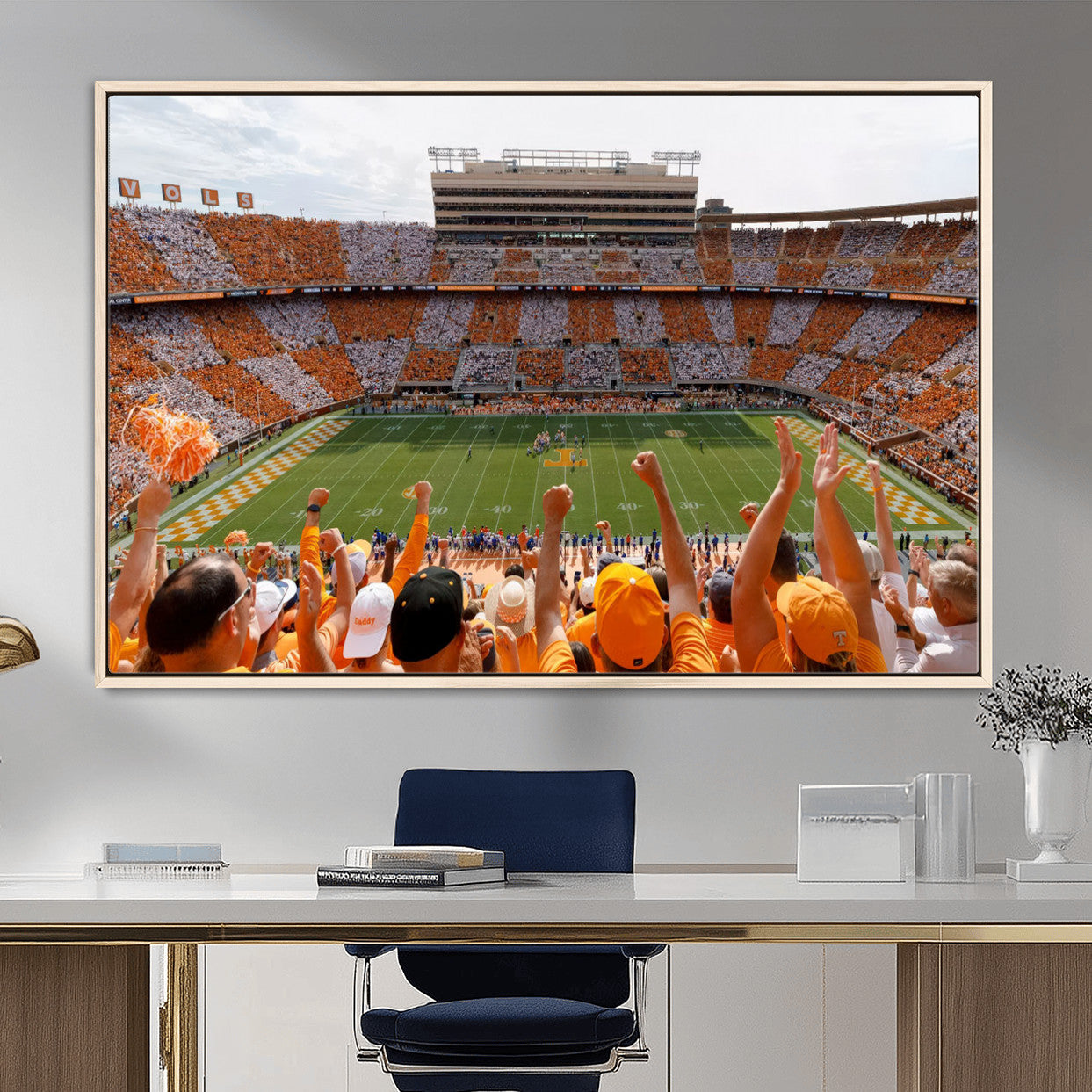 76011417-MGV-FC-36X24 - Tennessee Neyland Stadium Wall Art, Sports Arena Canvas Print, Panoramic Stadium Artwork for Home, Office