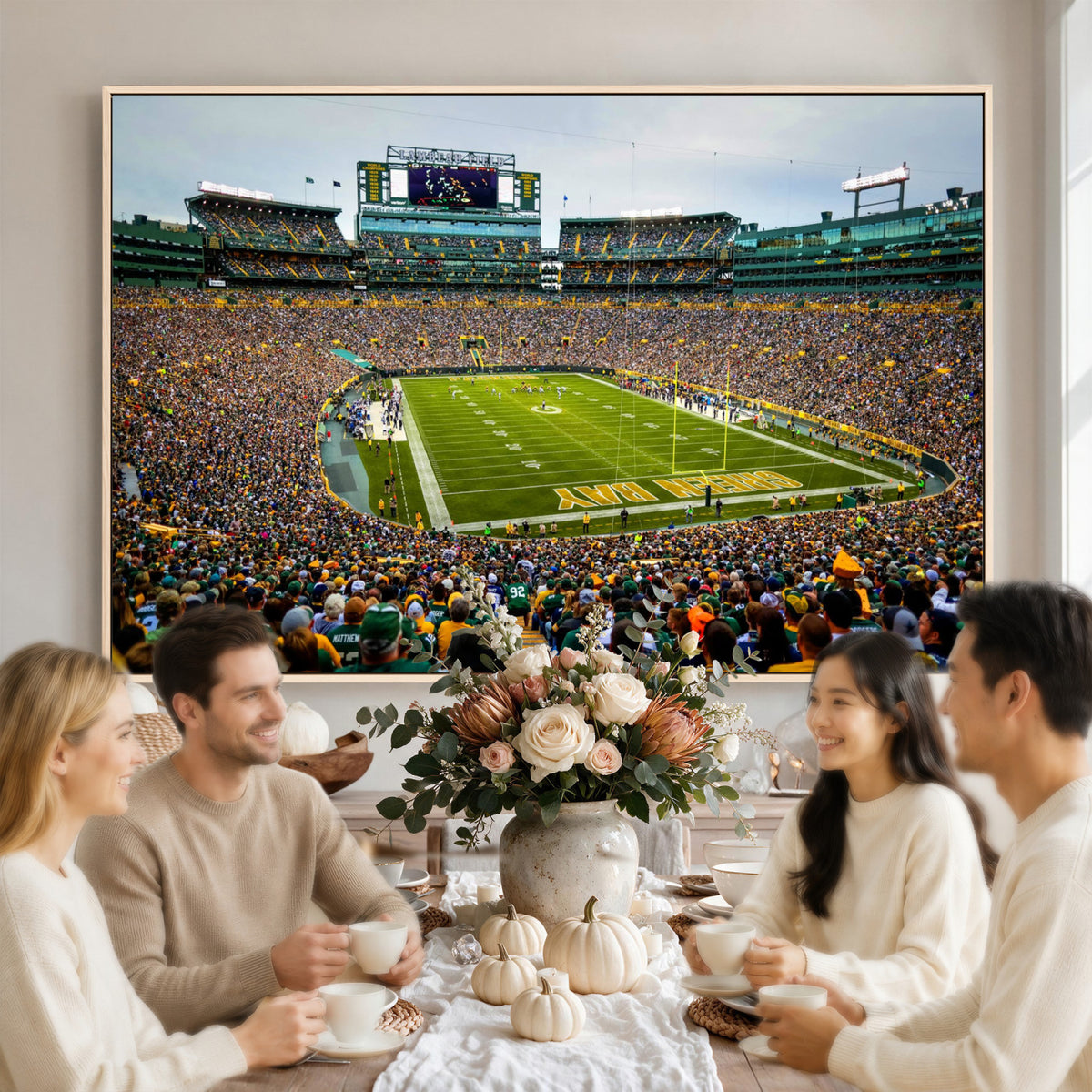 GBP101-MGV-CV-36X24 - Green Bay Packers Lambeau Field Stadium Wall Art Canvas Print