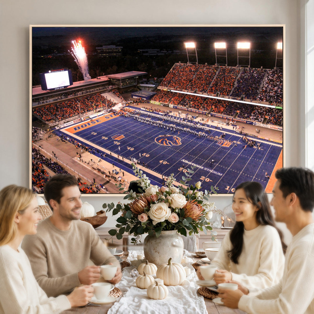BS1001S-MGV-CV-36X24 - Boise State Broncos Albertsons Stadium Wall Art Canvas Print