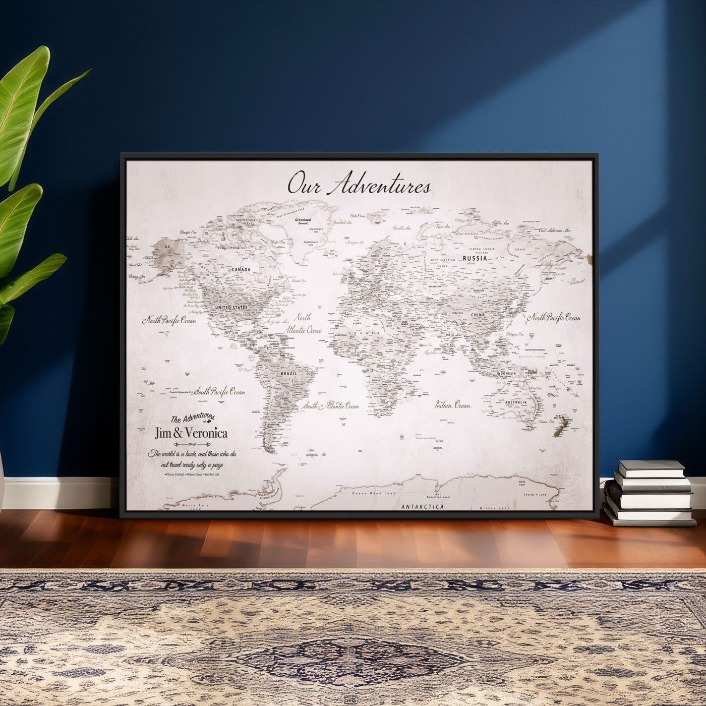 55881143-MGV-FC-36X24 - Personalized Push Pin World Map Wall Art Canvas Print with Pins – Customize  Travel Tracker Map for Home and Office Décor