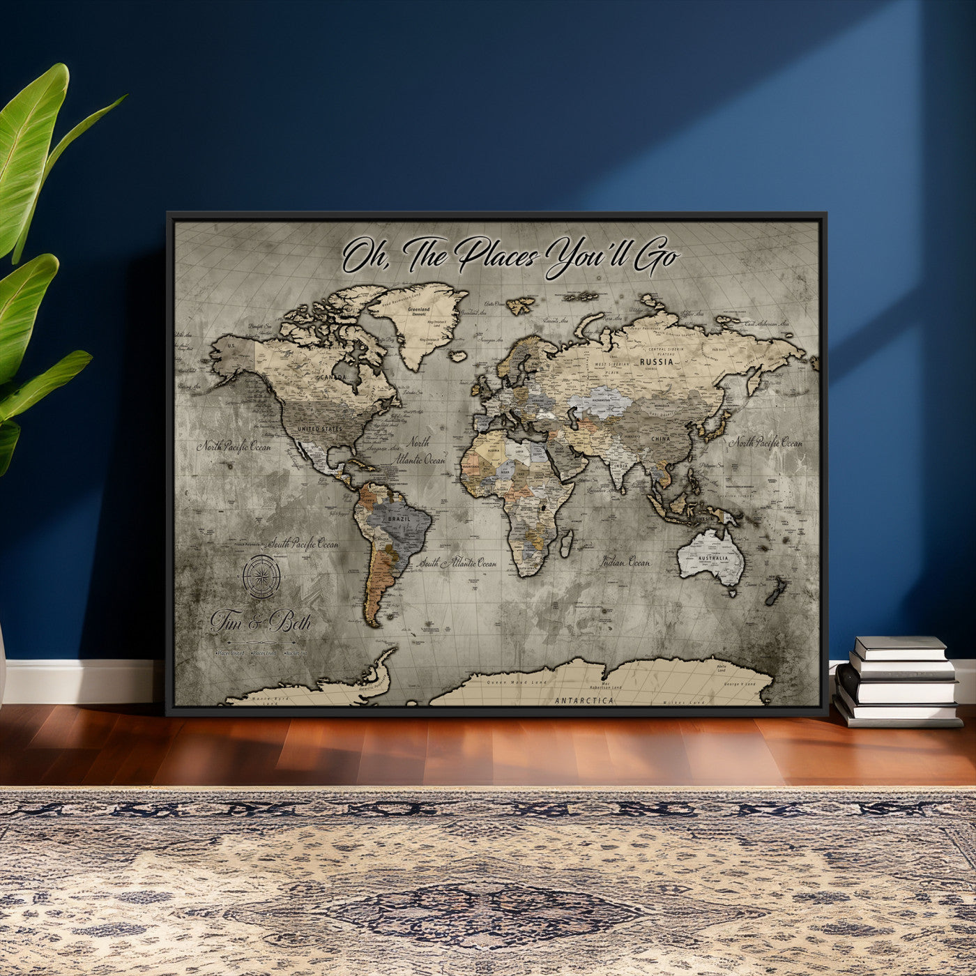 64506765-MGV-FC-36X24 - Personalize Push Pin World Map Wall Art Canvas Print with Pins – Customize  Travel Tracker Map for Home and Office Décor