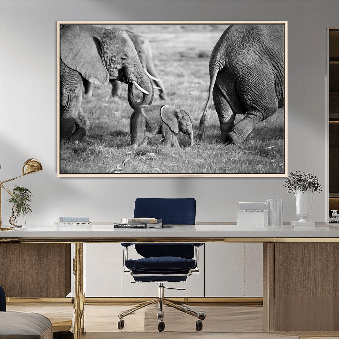 MGV-FC-36X24 - Wild Elephant Wall Art Canvas Print