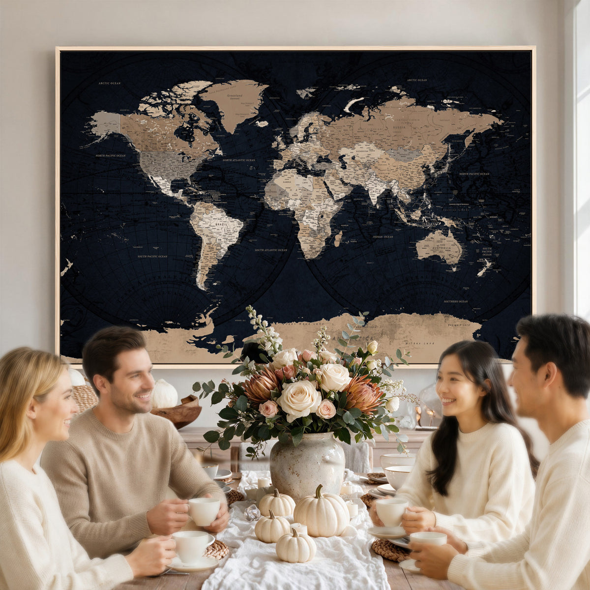25812727-MGV-CV-36X24 - Grunge Wall Art World Map Canvas Print
