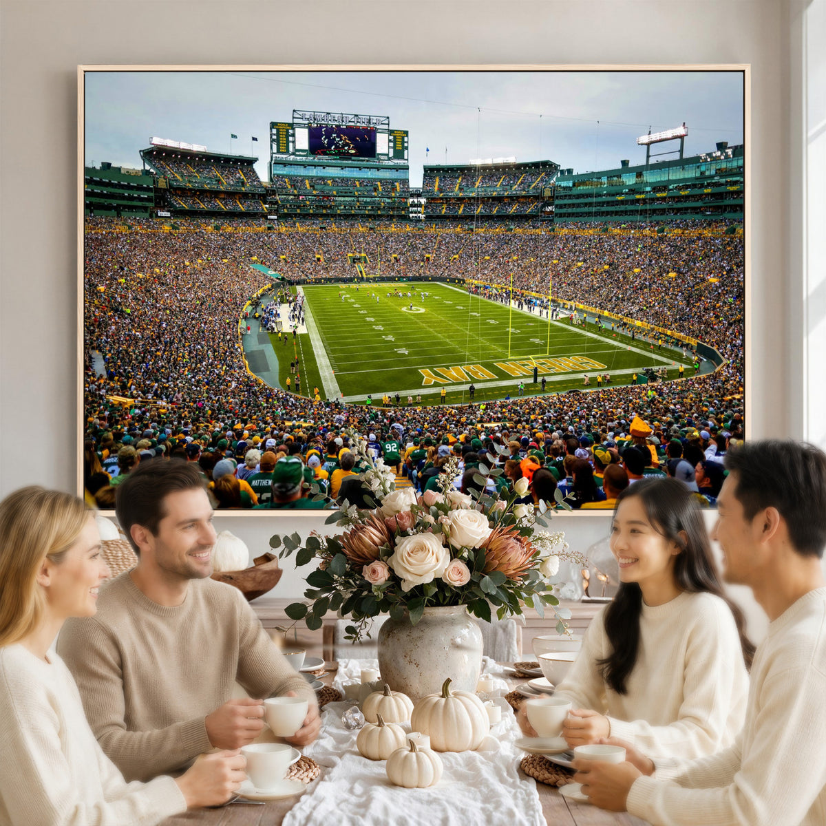 56521752-MGV-CV-36X24 - Green Bay Packers Stadium Wall Art Canvas Print, Lambeau Field