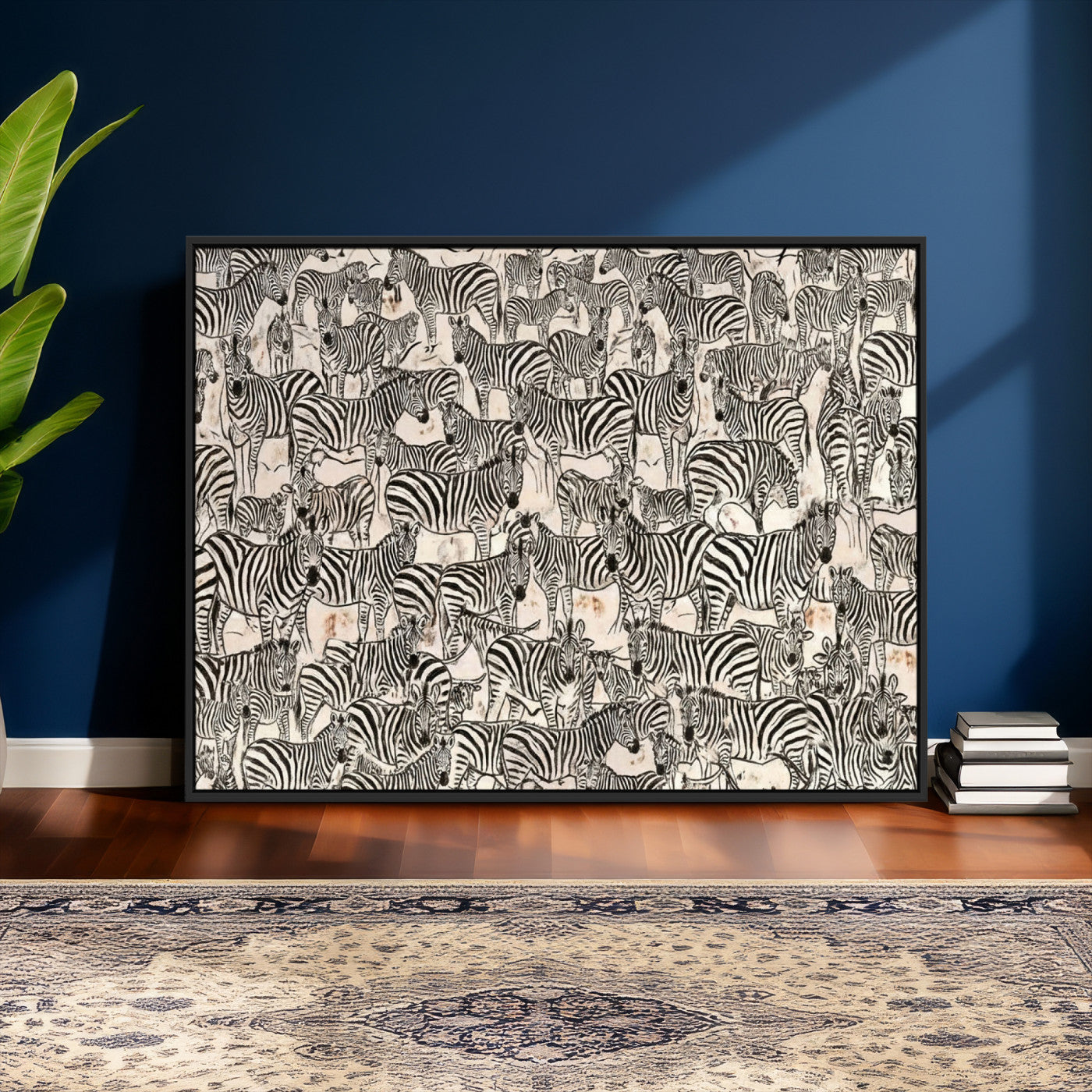 76453377-MGV-CV-36X24 - Farmhouse Animals Wall Art Canvas Print - Abstract Farm Animal Drawing Mid-Century Wall Art for Cabin Decor
