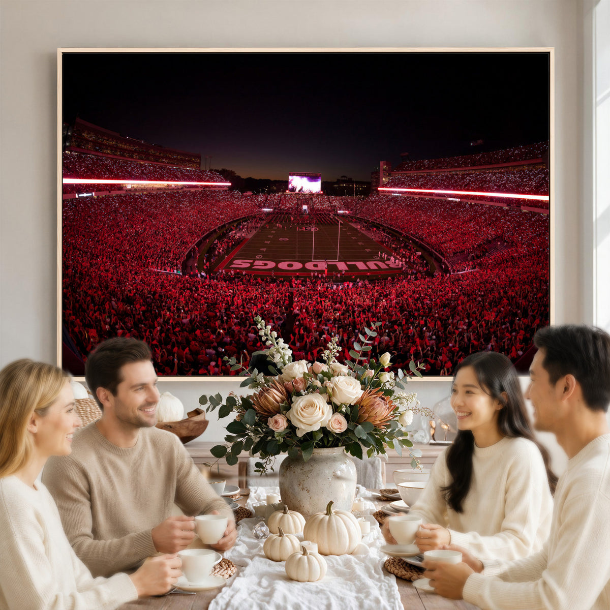 76277124-MGV-CV-36X24 - Sanford Stadium Wall Art Canvas Print – Georgia Bulldogs Football Artwork Print for Home, Office, and Sports Room Decor