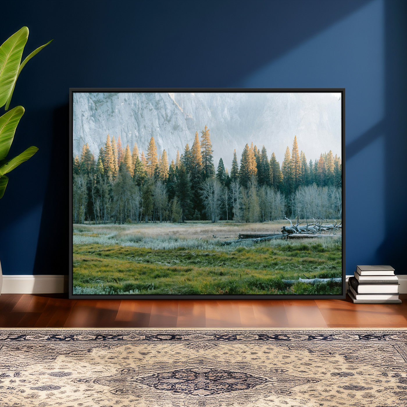 95548744-MGV-CV-36X24 - Forest Meadow Wall Art Canvas Print, Pine Tree Landscape Nature Artwork, Mountain Valley Scenic Photography, Calm Wilderness Wall Decor