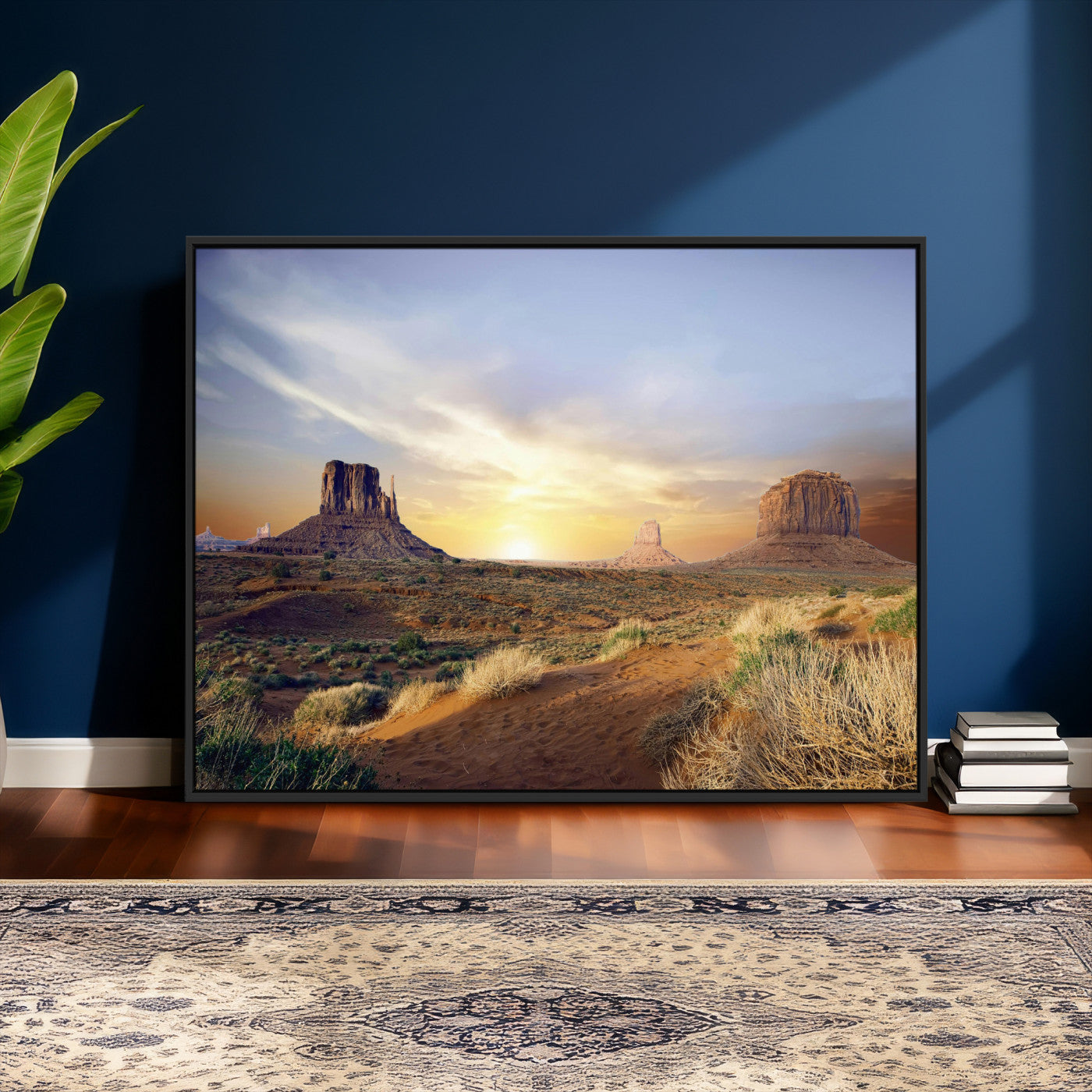 14901845-MGV-CV-36X24 - Monument Valley Desert Landscape Wall Art Canvas Print, Southwest Desert Rock Formation Canvas Print, Western Red Rock Panorama Art Printing