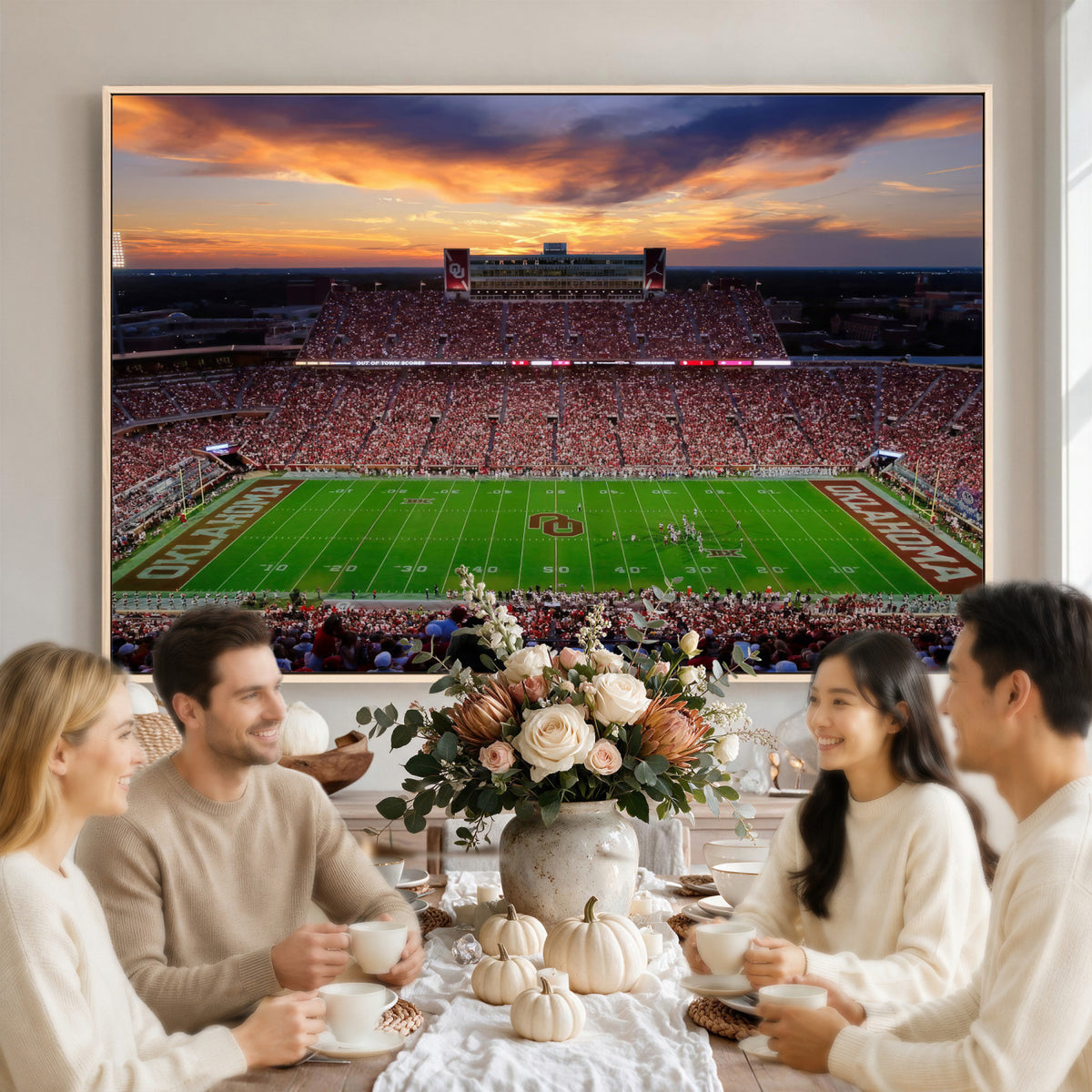 51457497-MGV-CV-36X24 - Oklahoma Sooners Stadium Wall Art Canvas Print, College Football Decor