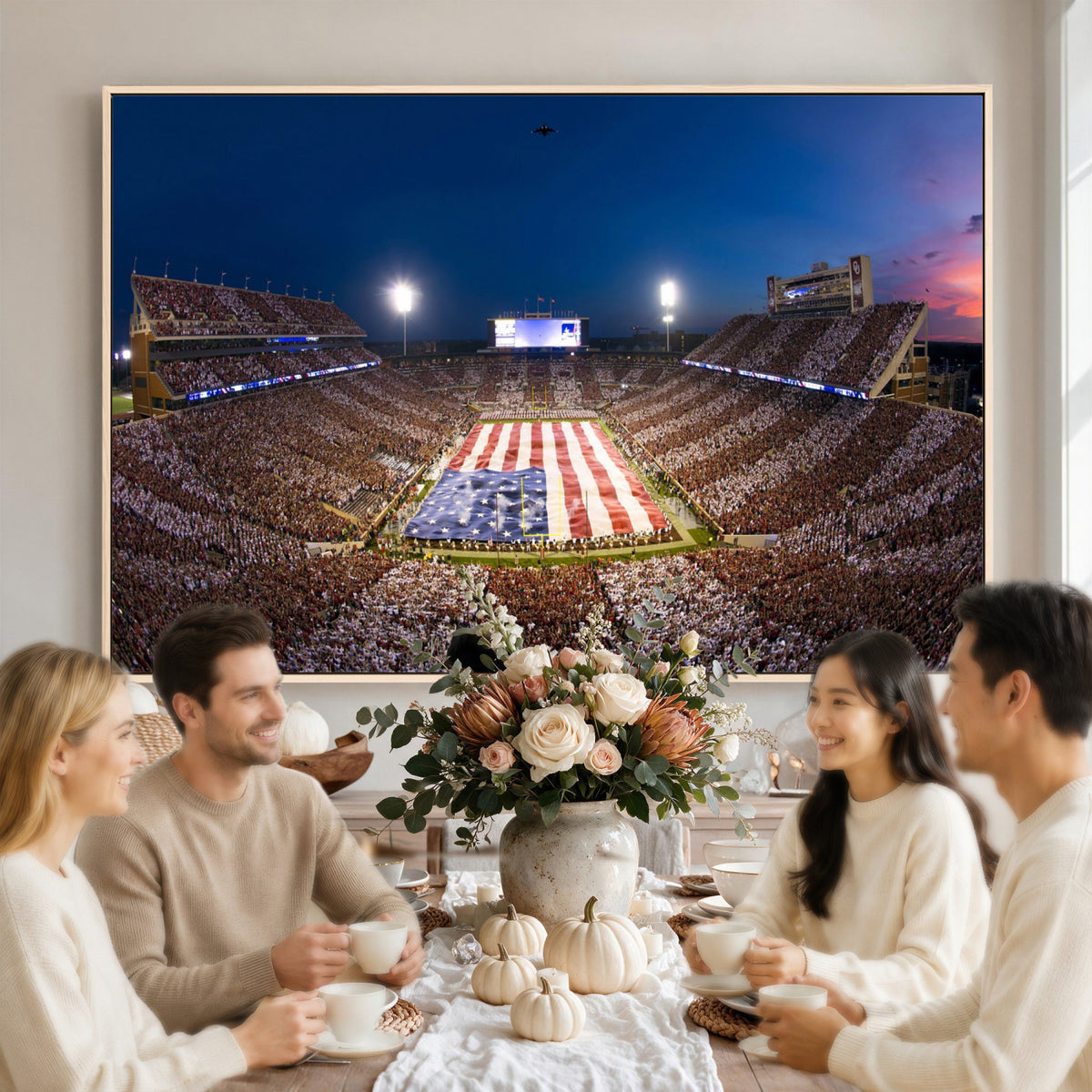 12979182-MGV-CV-36X24 - Oklahoma Sooners Memorial Stadium Wall Art Canvas Print