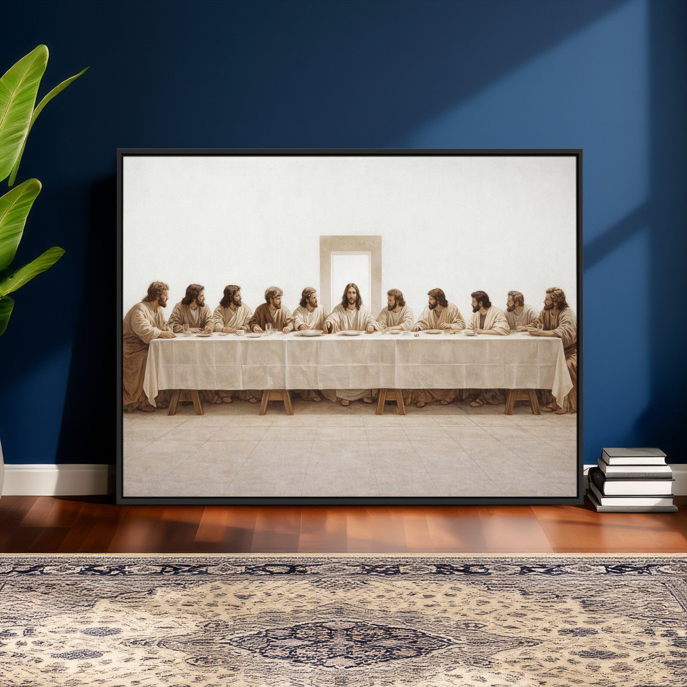 76380069-MGV-CV-36X24 - The Last Supper Wall Art Canvas Print, Jesus Christ Biblical Scene Canvas Print, Christian Religious Artwork for Church Living Room Decor