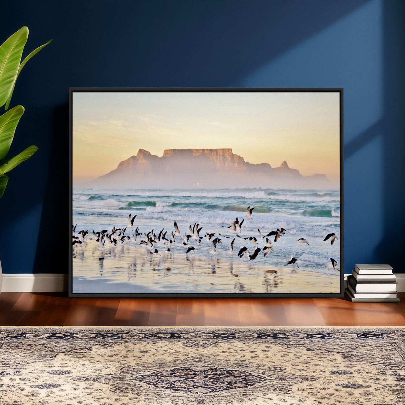 78989362-MGV-CV-36X24 - Seagulls Over Ocean Wall Art Canvas Print – Coastal Beach Landscape Artwork for Living Room Decor
