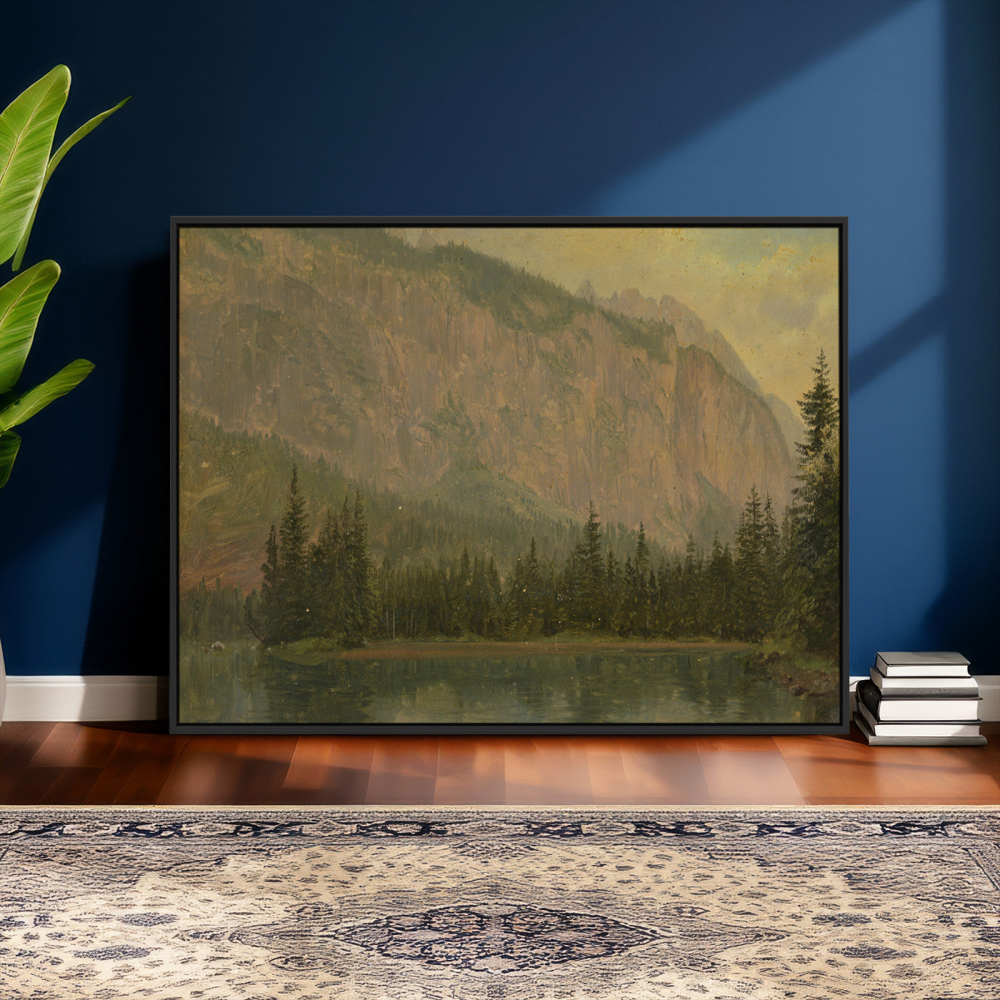 76844524-MGV-CV-36X24 - Frederic Edwin Church Hintersee Canvas Print, Hudson River School Mountain Lake Painting 1868, American Romantic Landscape, Vintage Nature Wall Art