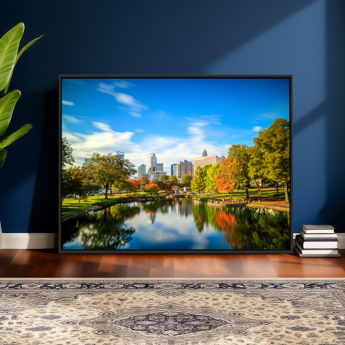 83254720-MGV-CV-36X24 - Charlotte Skyline Canvas Wall Art Print – North Carolina Cityscape Photography Print