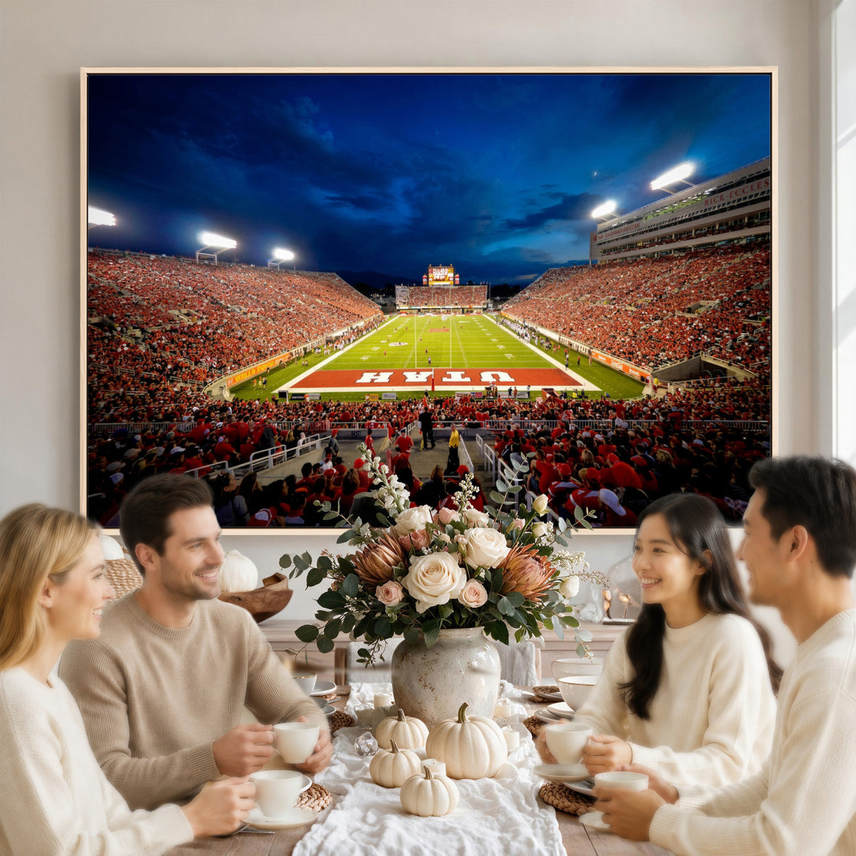 74019251-MGV-CV-36X24 - Rice-Eccles Stadium Wall Art Canvas Print - Utah Salt Lake City Stadium Print