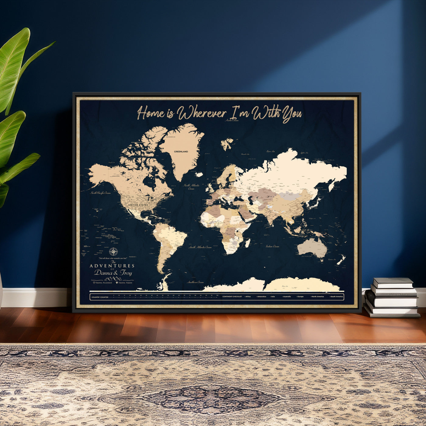 29990805-MGV-CV-36X24 - Custom Push Pin World Map Canvas Print – Personalized Travel Map Wall Art