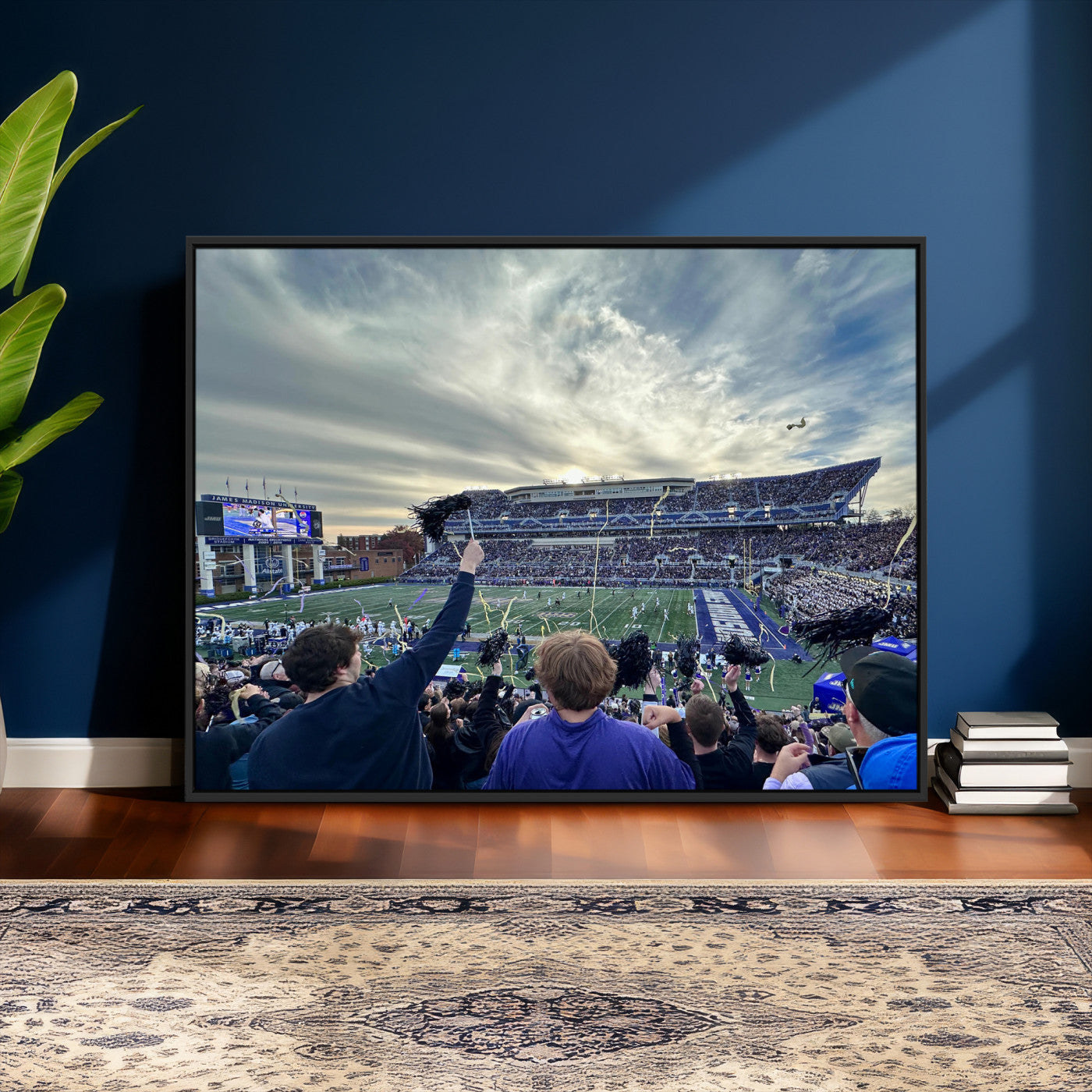 400867JMU-MGV-CV-36X24 - JMU Stadium Wall Art Canvas Print for Game Room Decor - James Madison University Stadium