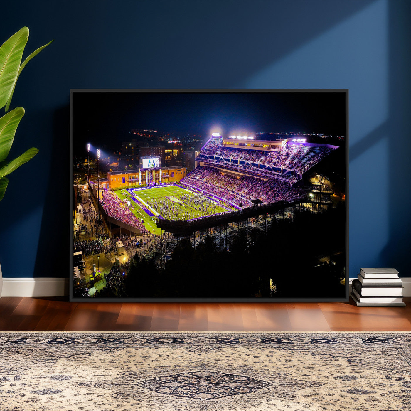 400867JMU2-MGV-CV-36X24 - JMU Stadium Wall Art Canvas Print for Game Room Decor - James Madison University Stadium