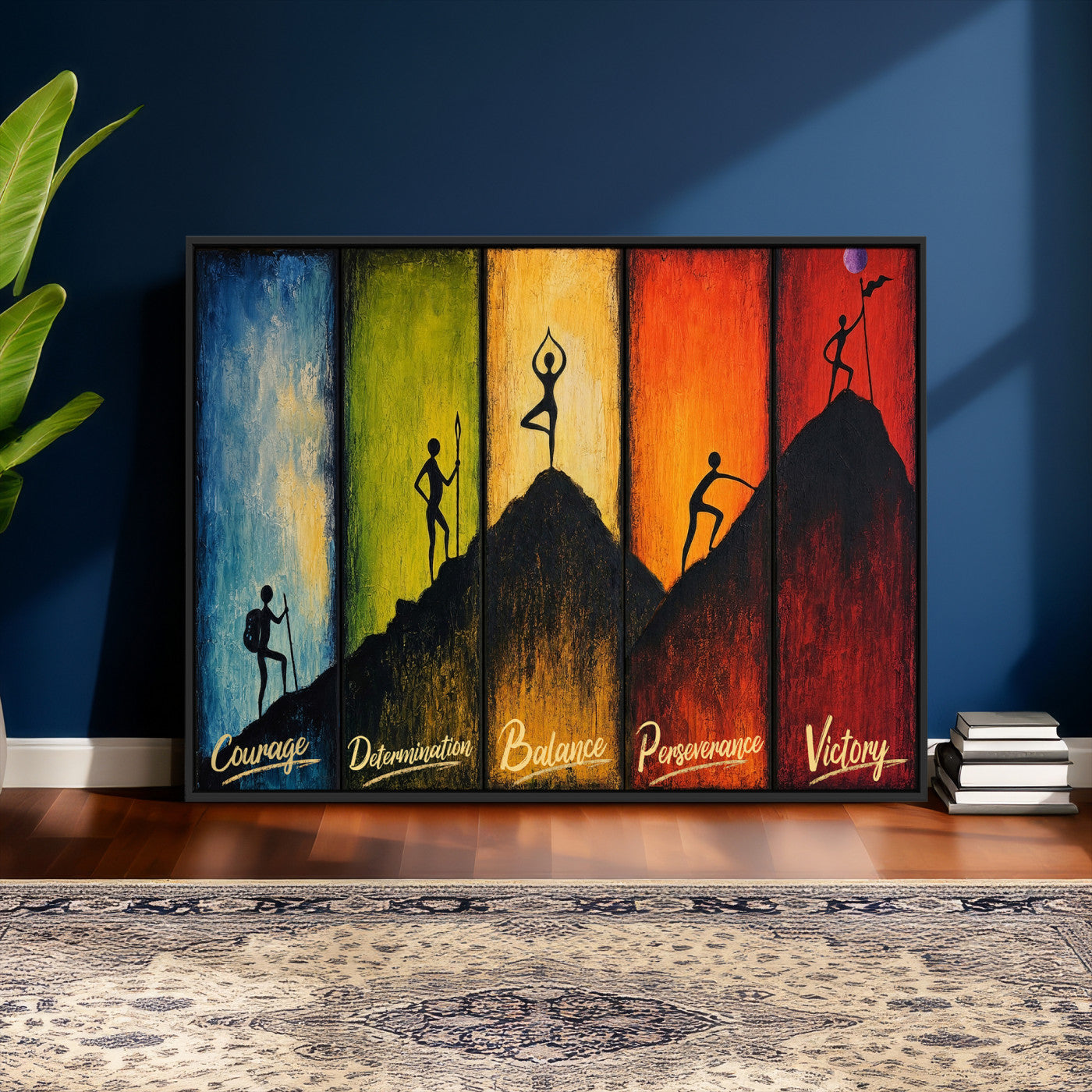 59418630-MGV-CV-36X24 - Success Journey Courage to Victory Wall Art Canvas Print - Motivational Office Decor