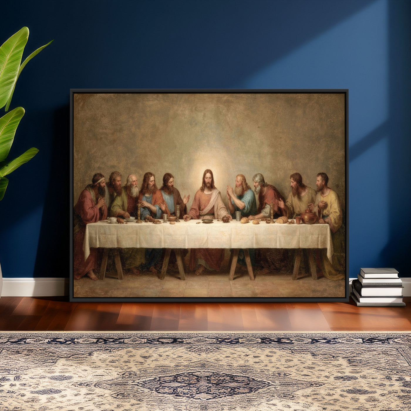 50761248-MGV-CV-36X24 - The Last Supper of Jesus Christ Wall Art Canvas Print - Classical Christian Faith Home Decor