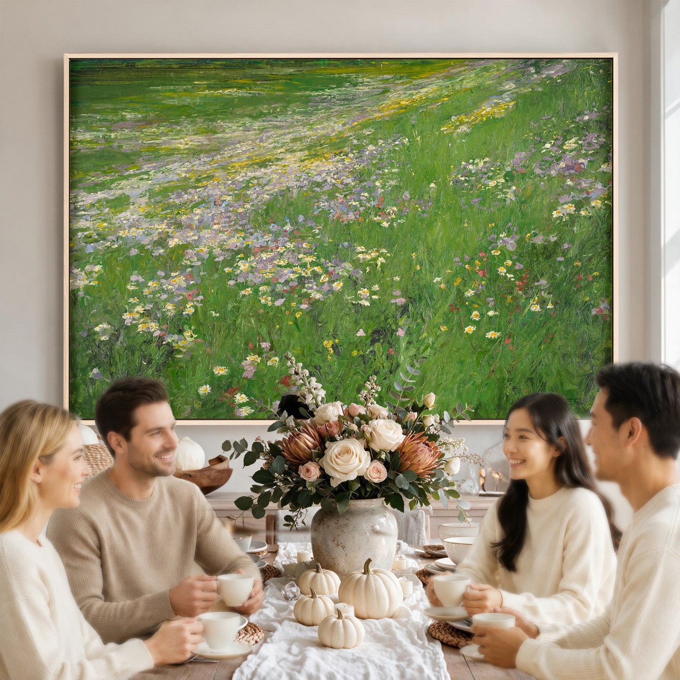 63535040-MGV-CV-36X24 - Alexander Koester Flower Meadow Canvas Wall Art, Vintage Landscape Print