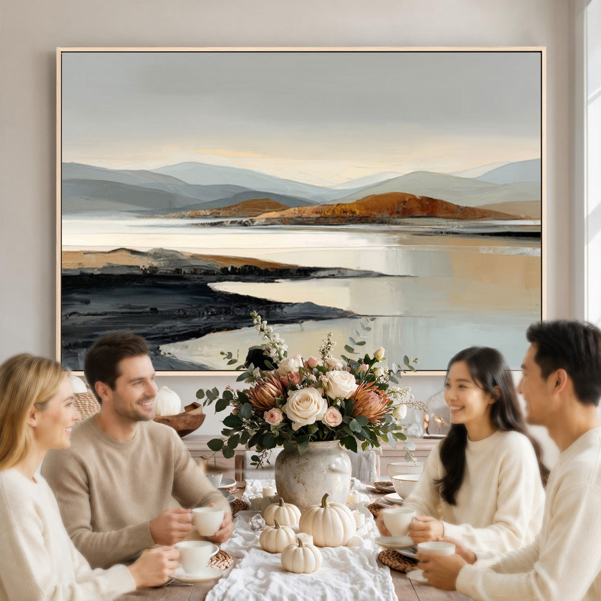 56450386-MGV-CV-36X24 - Modern Abstract Landscape Canvas Wall Art, Minimalist Nature Printing