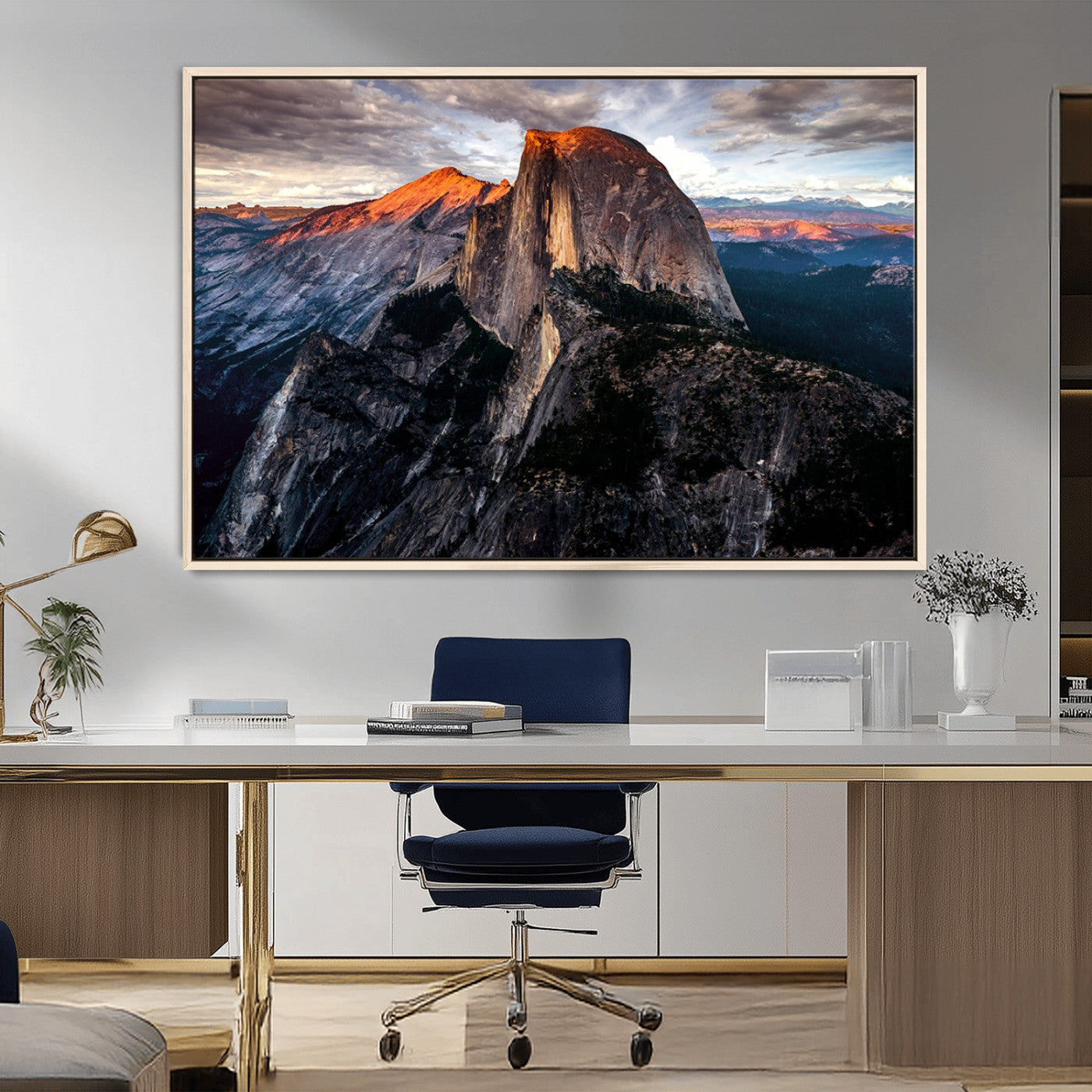 MGV-FC-36X24 - Half Dome Wall Art Print - Yosemite Majestic Triptych Landscape Print – National Park Nature Decor
