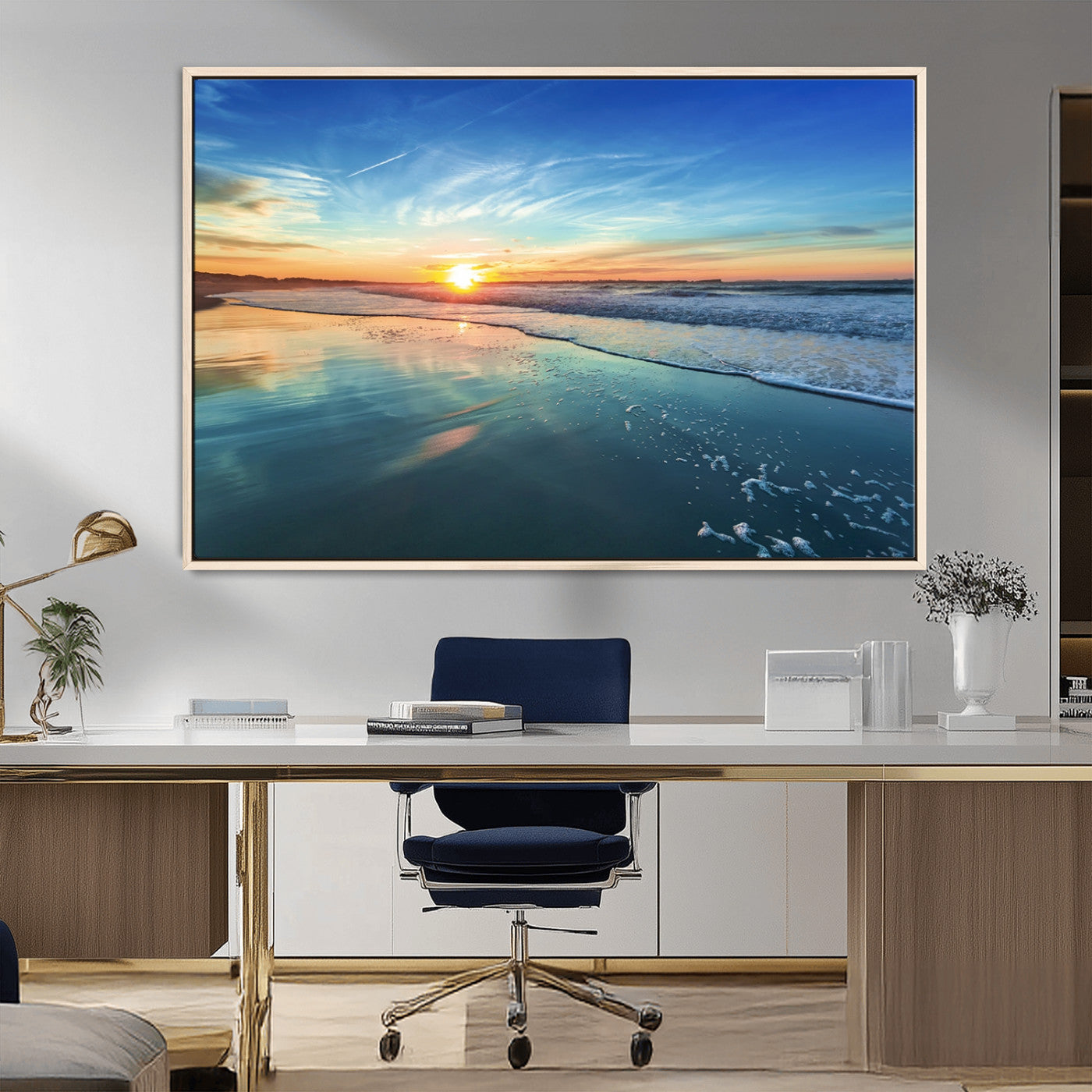 MGV-FC-36X24 - Blue Sky and Beach Wall Art Canvas Print