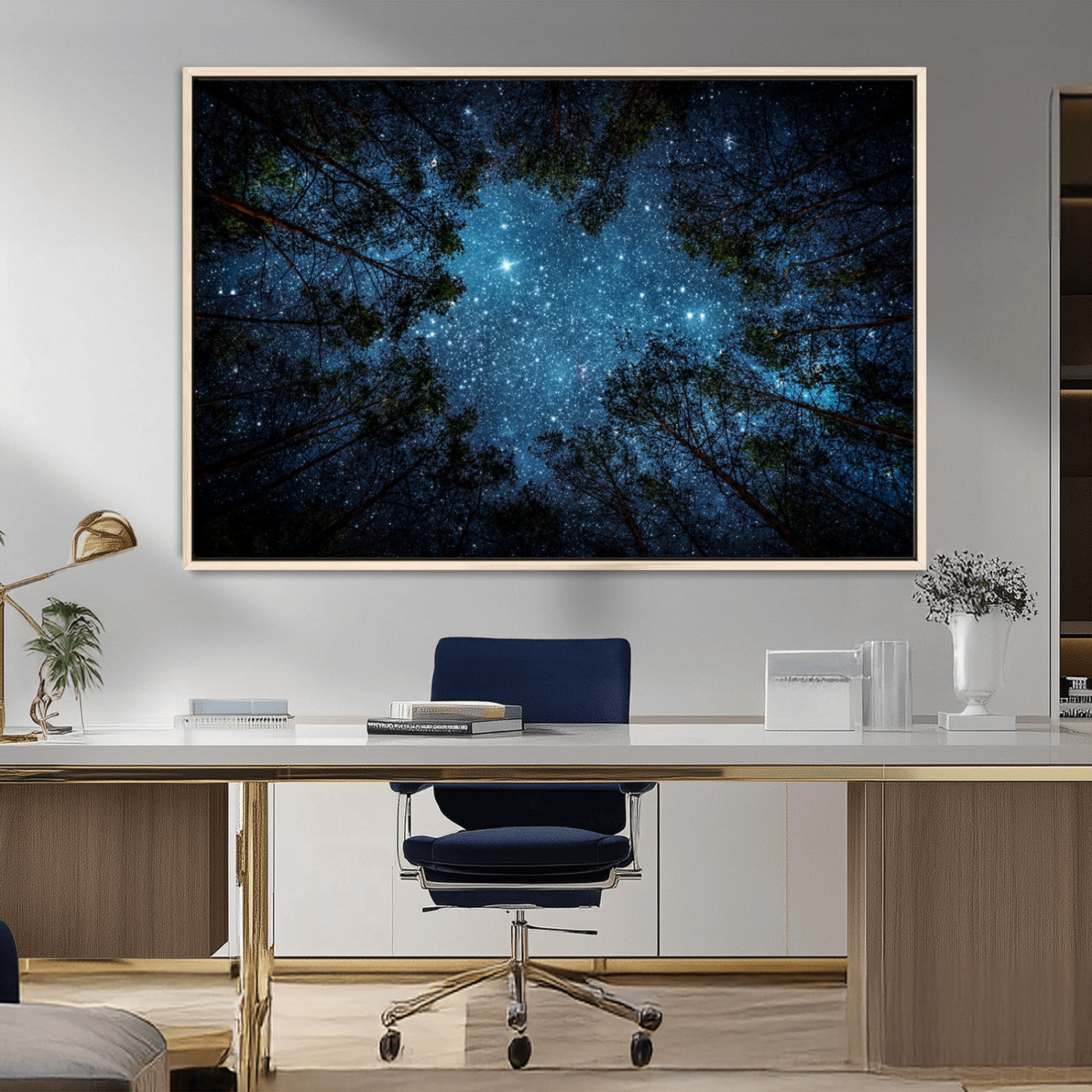 -Forest and Stars Wall Art Canvas Print