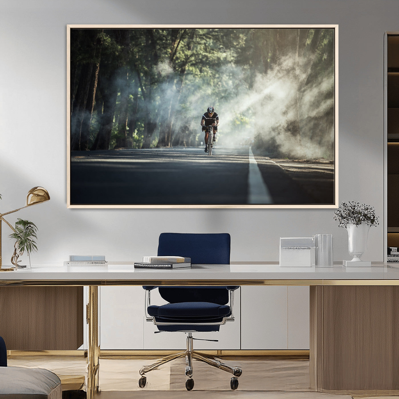 MGV-FC-36X24 - Cycling Road Bike in the Morning, Cycling Road Bike Canvas Print
