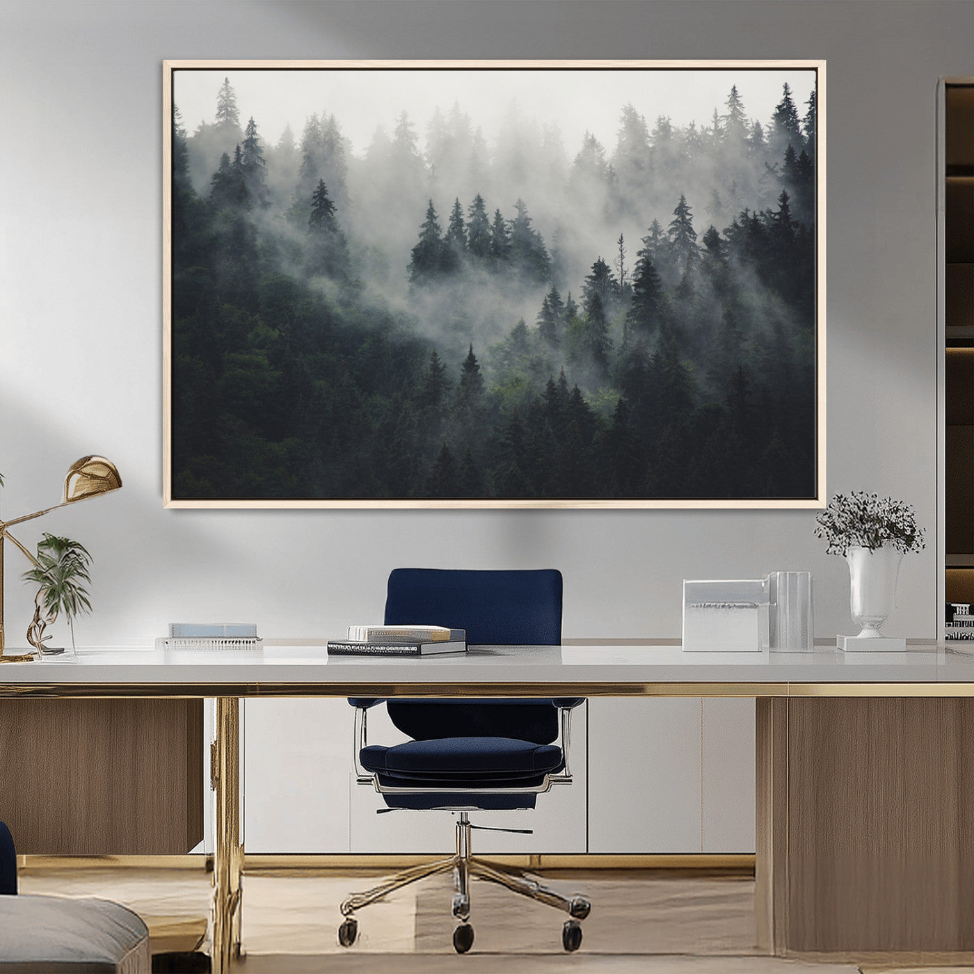 MGV-FC-36X24 - Nature Wall Decor - Serene Triptych Nature Print – Woodland Landscape Decor for Living Room or