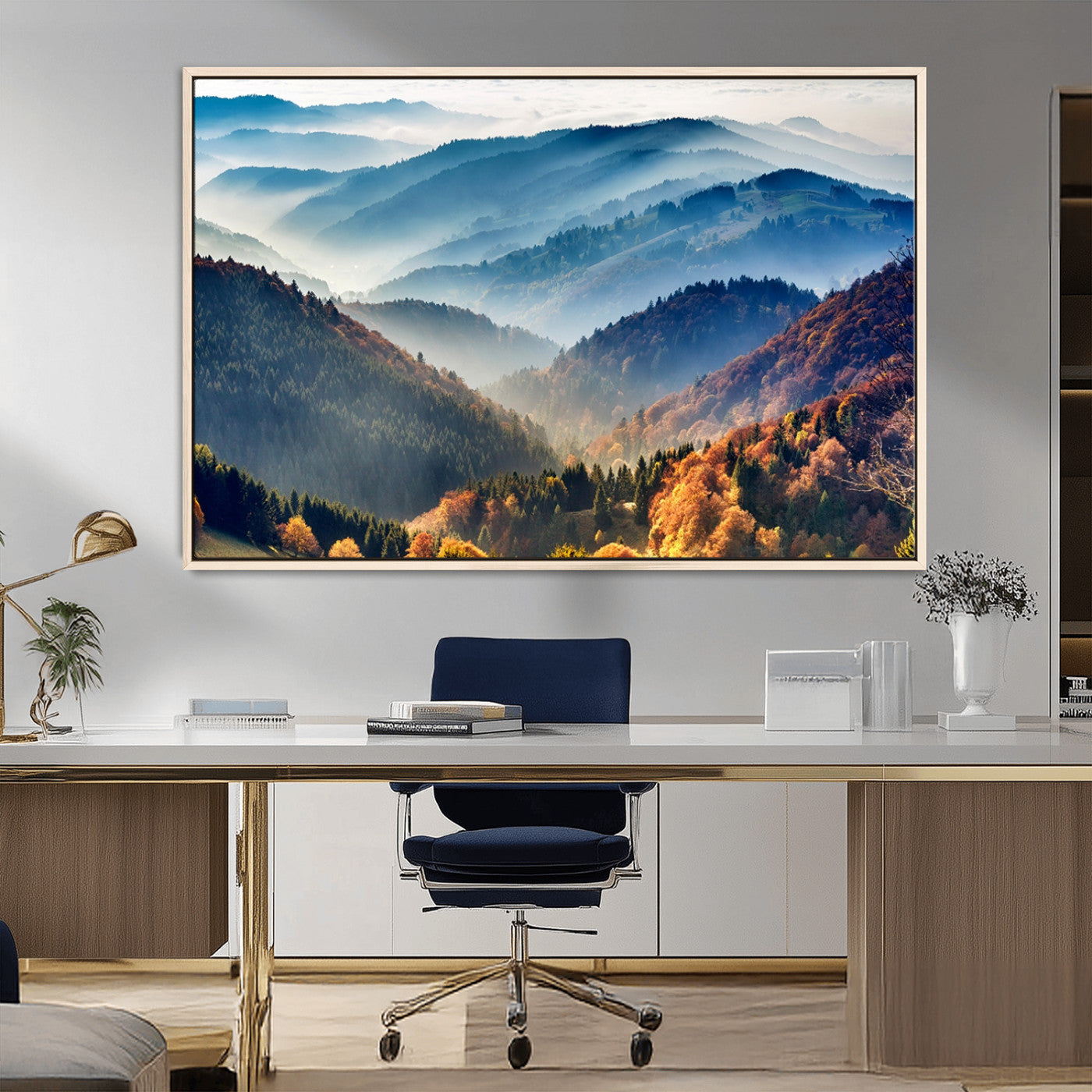 MGV-FC-36X24 - Mountains Forest Autumn Wall Art Canvas Print