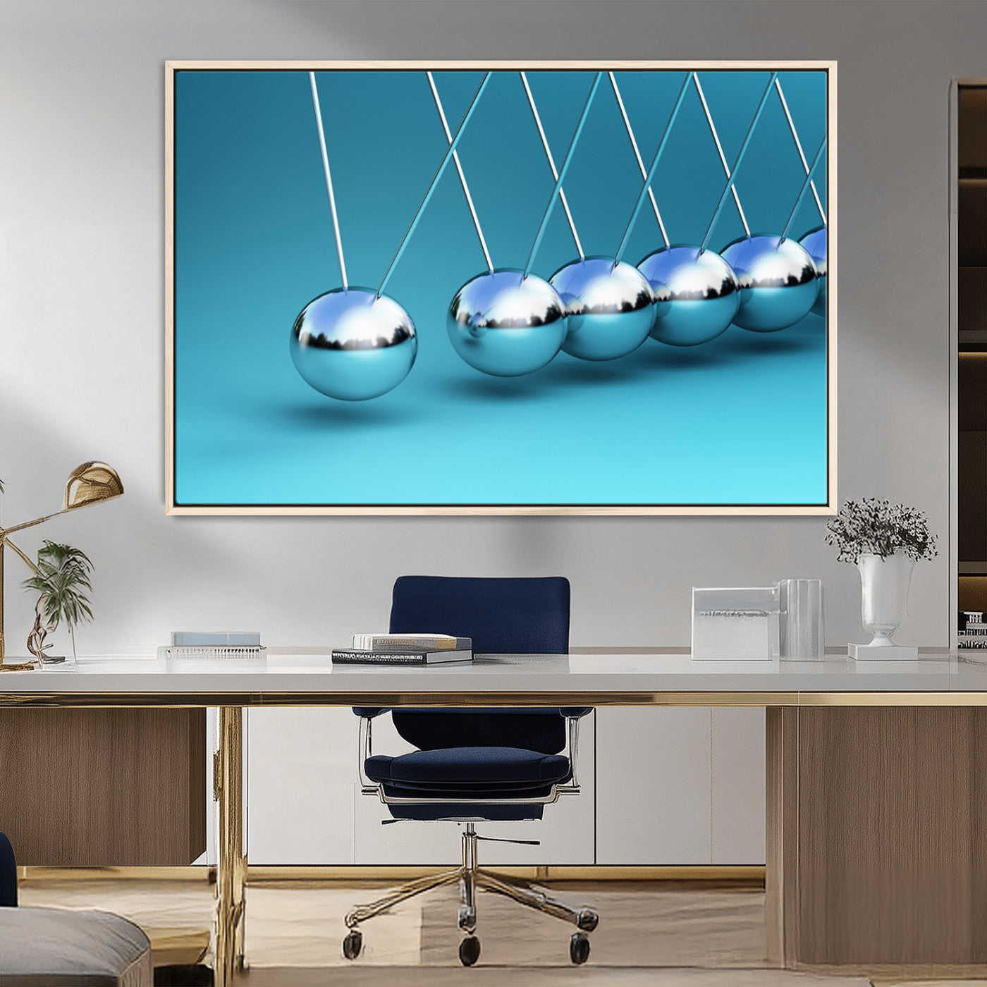 MGV-FC-36X24 - Wall Art Newton's Cradle Canvas Print, Framed Newton Cradle Canvas Print