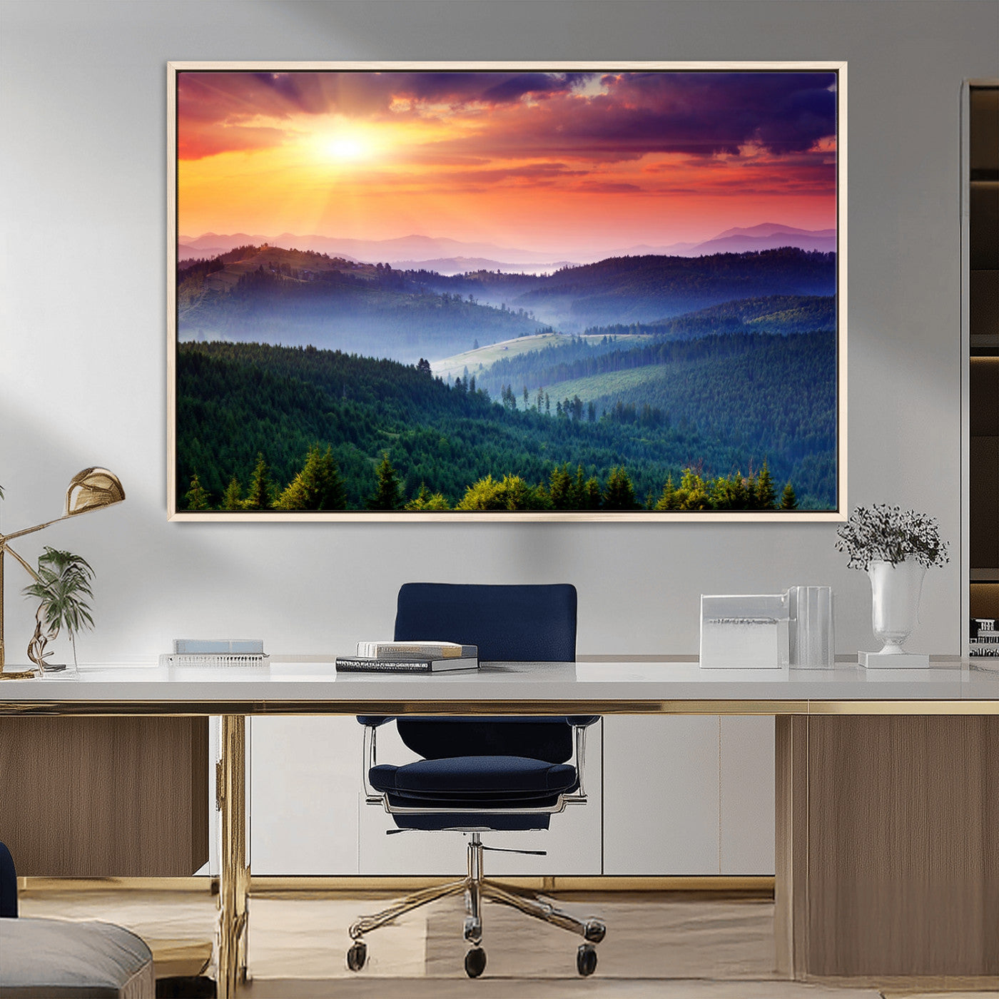 MGV-FC-36X24 - Mountain and Sunset Wall Art Canvas Print