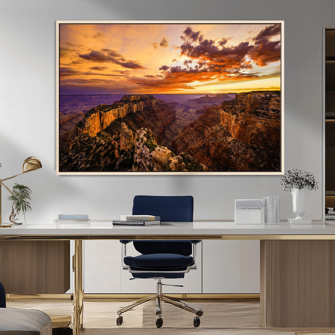 MGV-FC-36X24 - Mesmerizing Sunset from Grand Canyon Nal Park Wall Art, Grand Canyon Canvas Print