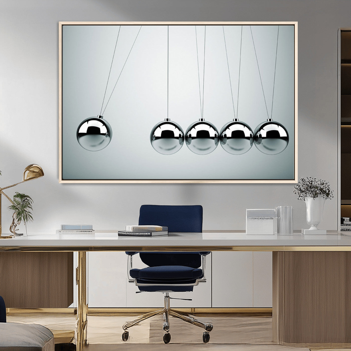 MGV-FC-36X24 - Newton's Cradle Wall Art Canvas Print, Framed Newton Cradle Wall Art