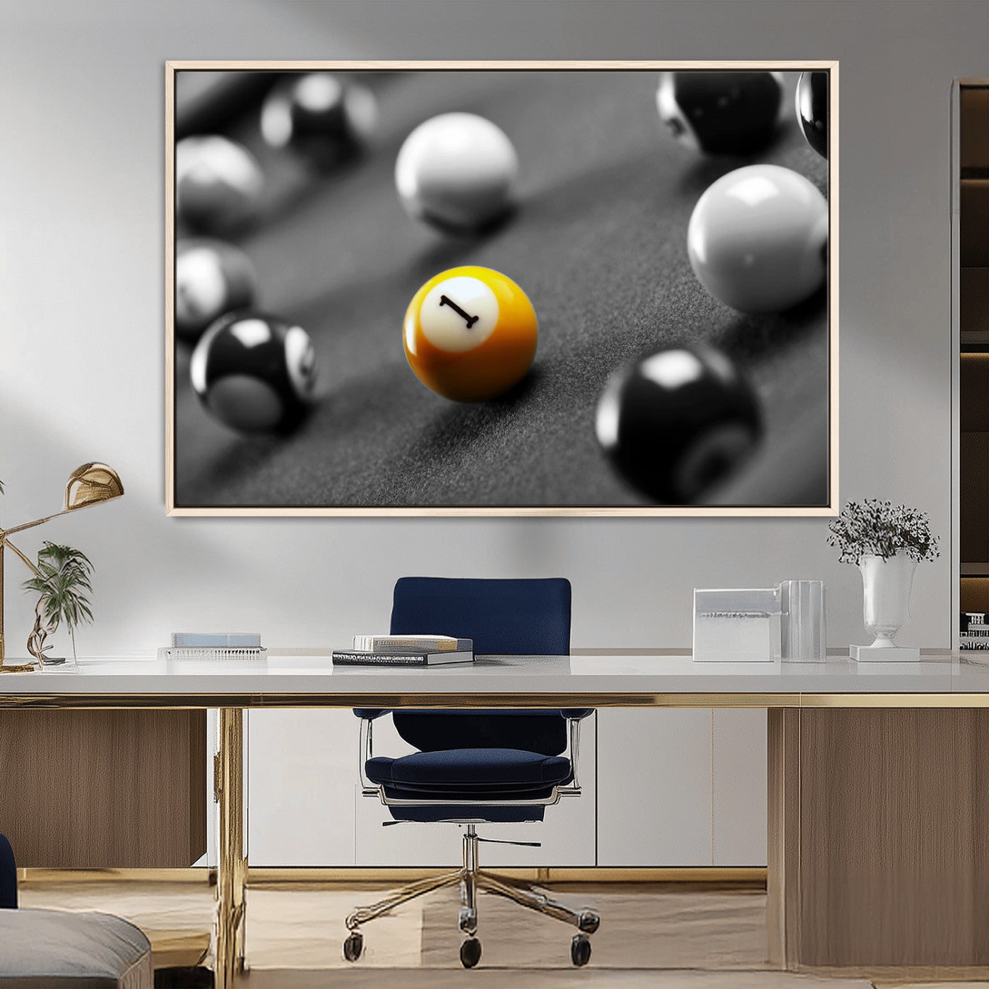 MGV-FC-36X24 - Wall Art Pool Table and Balls Canvas Print