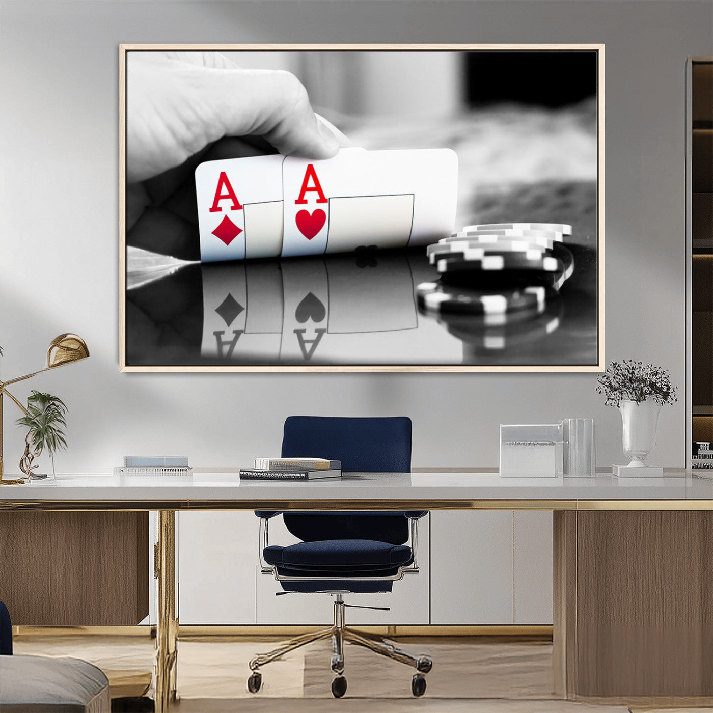 MGV-FC-36X24 - Aces Poker Art Poker Game Wall Art Canvas Print