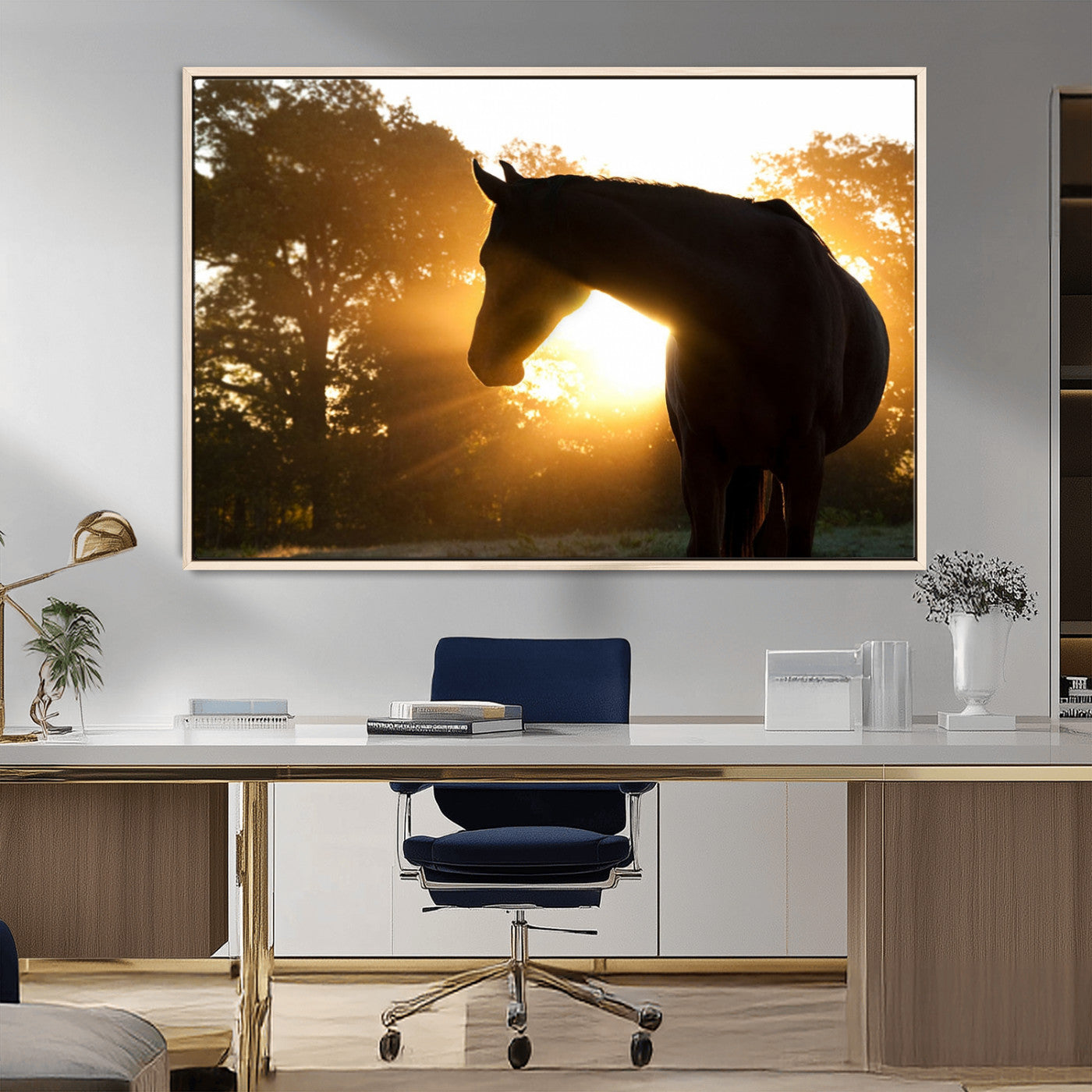 MGV-FC-36X24 - Horse at Sunset Wall Art Animal Canvas Print