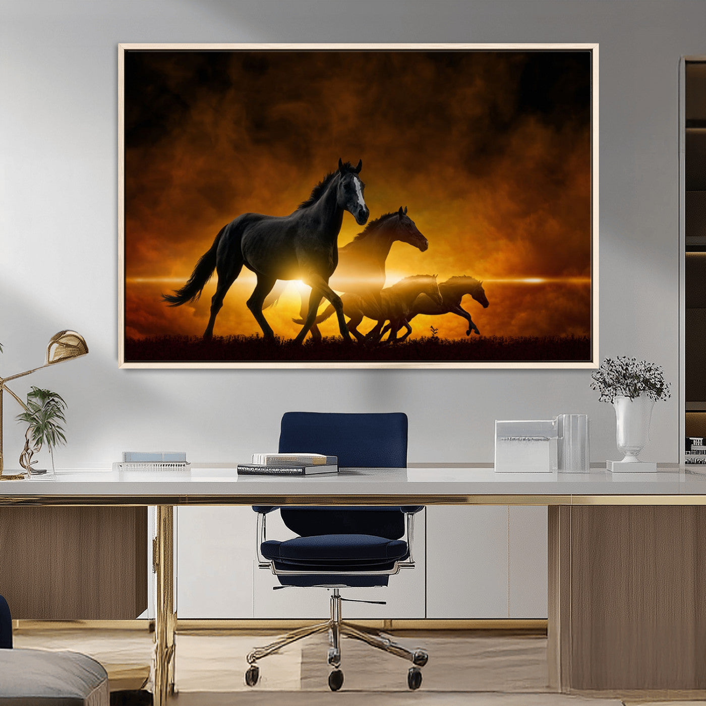 MGV-FC-36X24 - Horse Wall Art Canvas Print, Multi Panel Animal Canvas Print