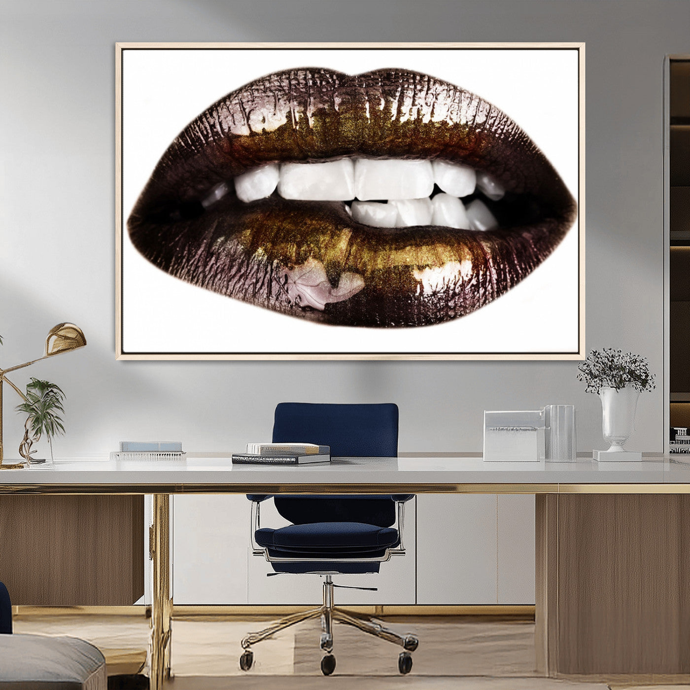 MGV-FC-36X24 - Close Up Lips Wall Art Canvas Print